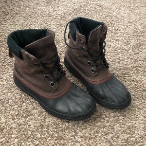 Sorel NY1848 Duck Boots Leather Winter Snow Rain Size 5